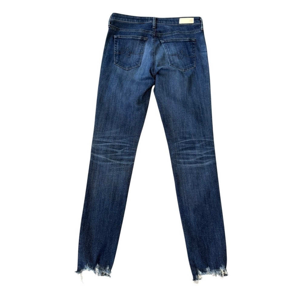 AG Adriano Goldschmied The Legging Ankle Blue Super Skinny Jeans Raw Hem 4 27 - Picture 2 of 7
